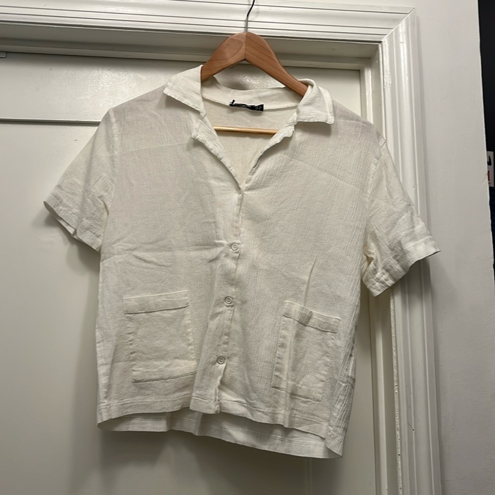 White Nasty Gal Cotton Top